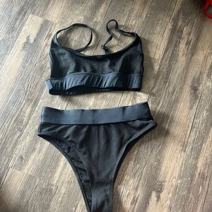 NWOT shein black high waisted bikini size small